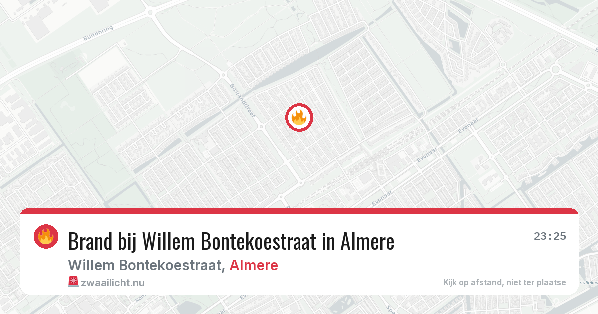 Brand bij Willem Bontekoestraat in Almere — 9 jul 2026