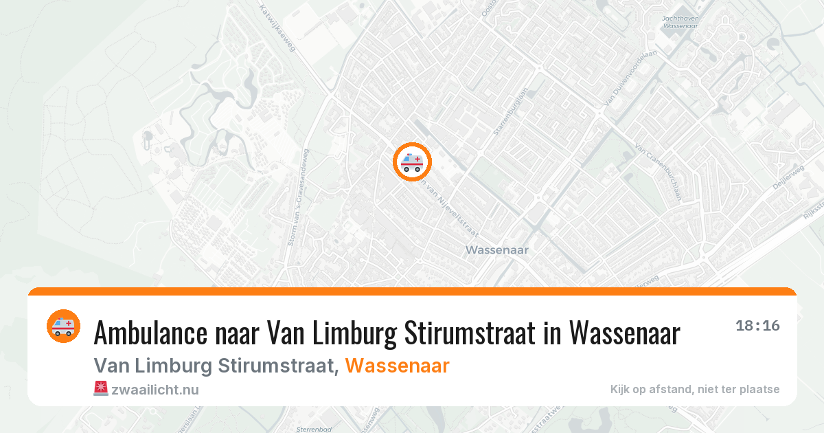 Ambulance naar Van Limburg Stirumstraat in Wassenaar — 16 mrt 2026