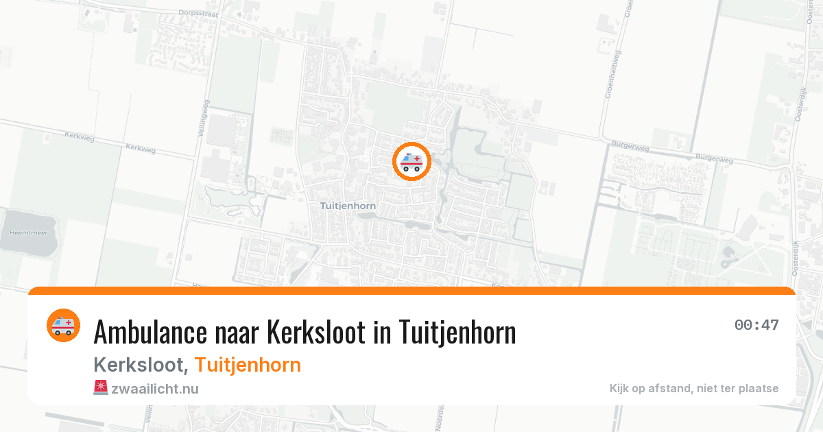 Ambulance naar Kerksloot in Tuitjenhorn — 20 apr 2026