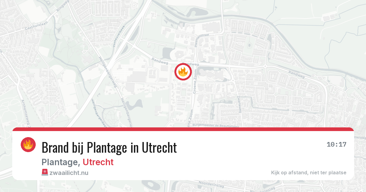 Brand bij Plantage in Utrecht — 18 mei 2026