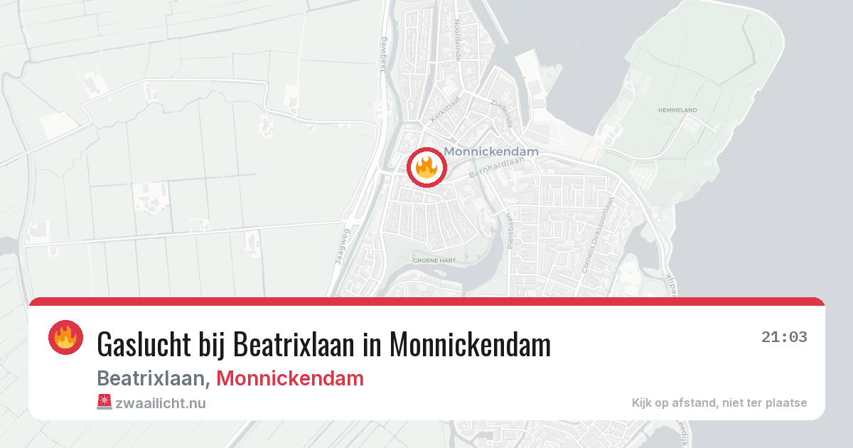 Gaslucht bij Beatrixlaan in Monnickendam — 20 apr 2026