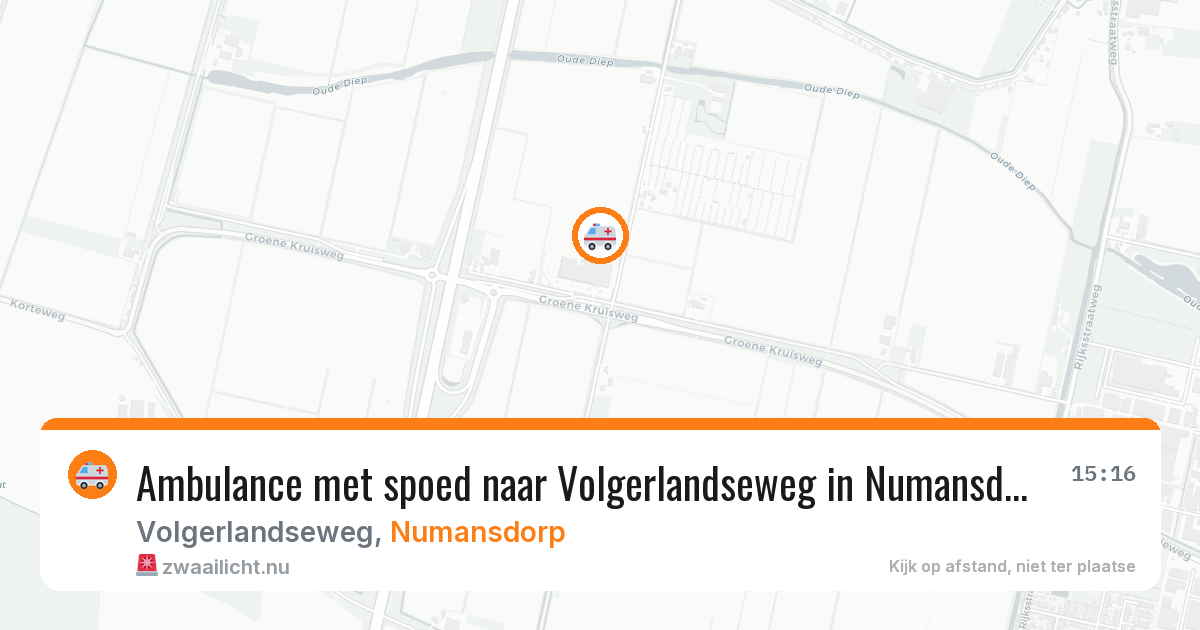 Ambulance met spoed naar Volgerlandseweg in Numansdorp — 11 apr 2026