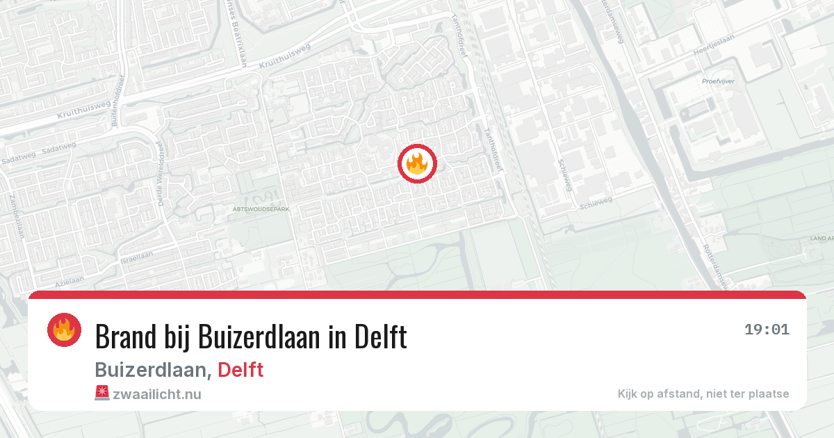 Brand bij Buizerdlaan in Delft — 23 mrt 2026