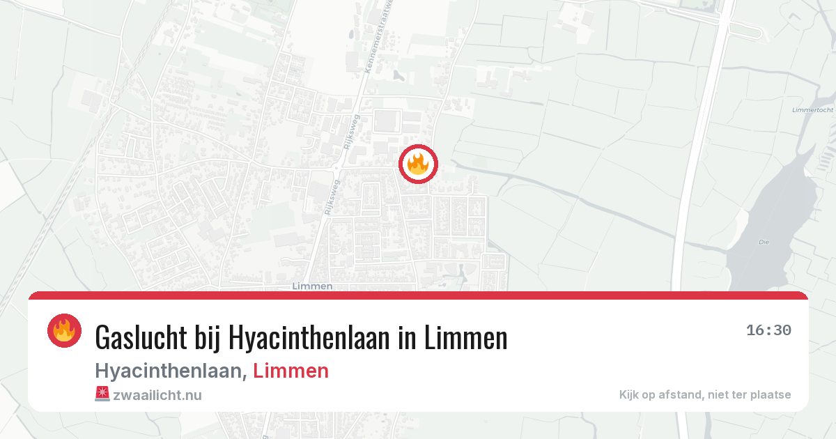 Gaslucht bij Hyacinthenlaan in Limmen — 18 jul 2026