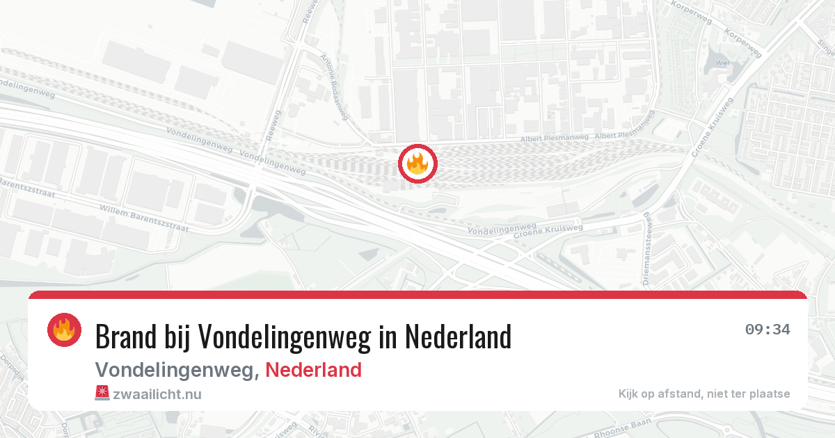 Brand bij Vondelingenweg in Nederland — 5 jun 2026