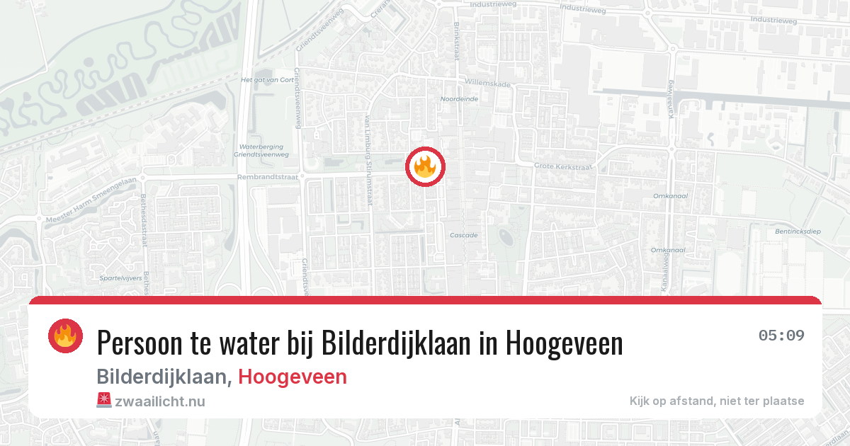 Persoon te water bij Bilderdijklaan in Hoogeveen — 20 apr 2026