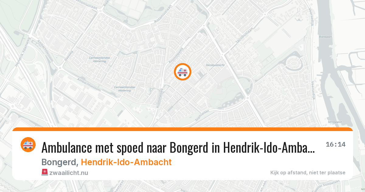 Ambulance met spoed naar Bongerd in Hendrik-Ido-Ambacht — 14 jul 2026