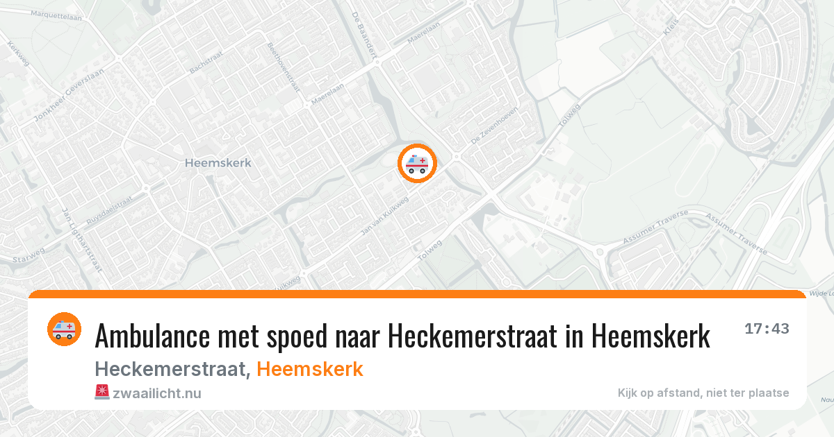 Ambulance met spoed naar Heckemerstraat in Heemskerk — 6 mei 2026