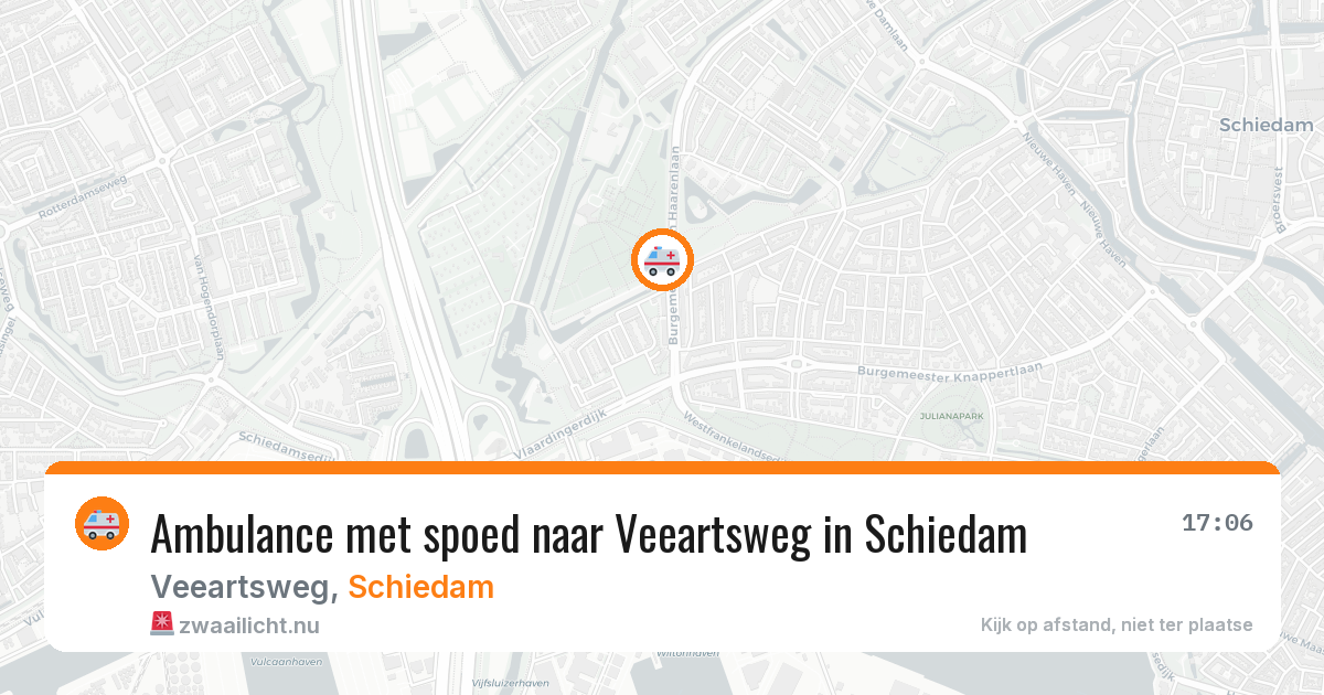 Ambulance met spoed naar Veeartsweg in Schiedam — 1 jun 2026