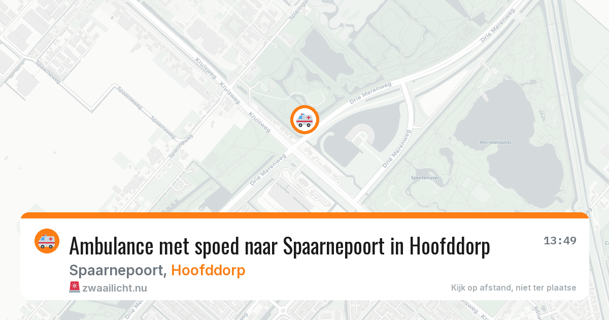 Ambulance met spoed naar Spaarnepoort in Hoofddorp — 22 mei 2026