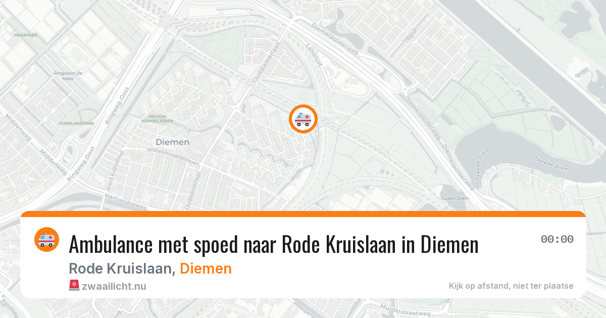 Ambulance met spoed naar Rode Kruislaan in Diemen — 21 apr 2026