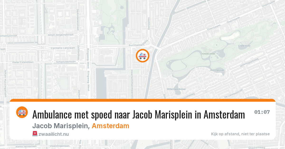 Ambulance met spoed naar Jacob Marisplein in Amsterdam — 27 apr 2026