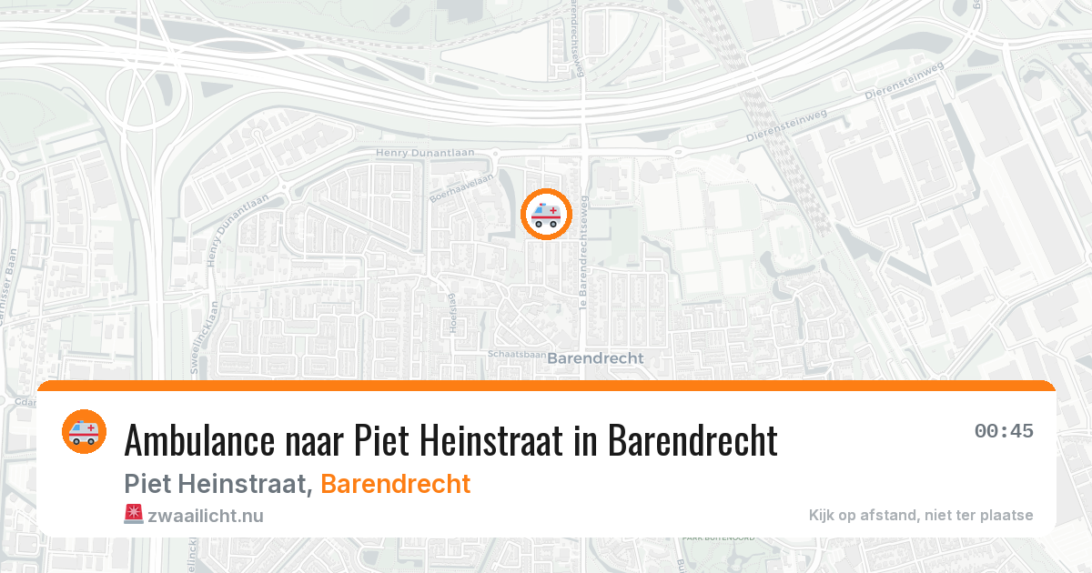Ambulance naar Piet Heinstraat in Barendrecht — 23 jul 2026