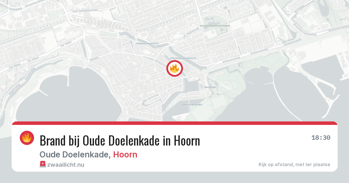 Brand bij Oude Doelenkade in Hoorn — 24 mrt 2026