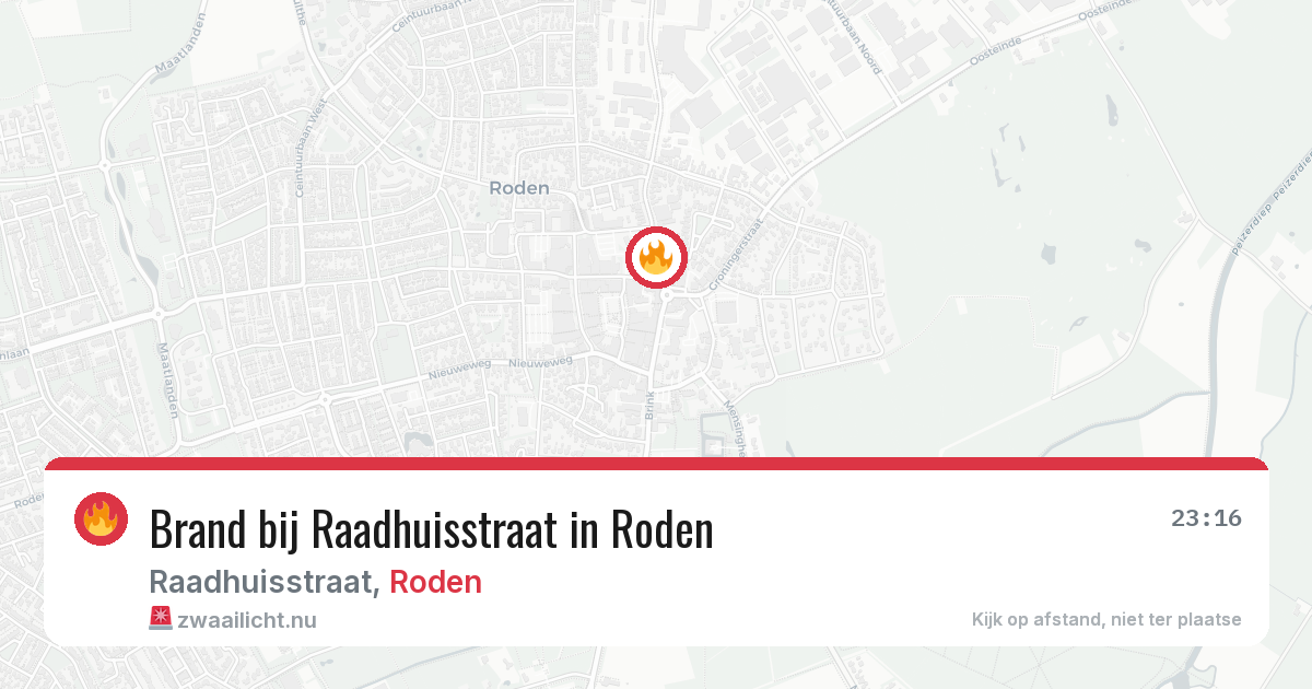 Brand bij Raadhuisstraat in Roden — 3 jun 2026