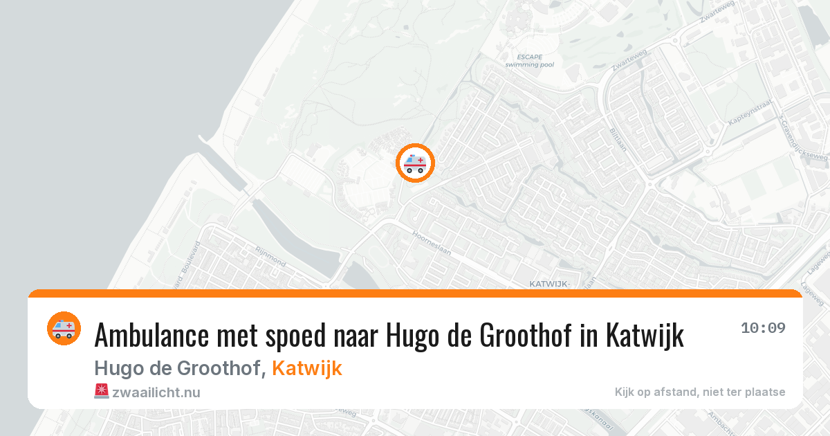 Ambulance met spoed naar Hugo de Groothof in Katwijk — 16 jul 2026
