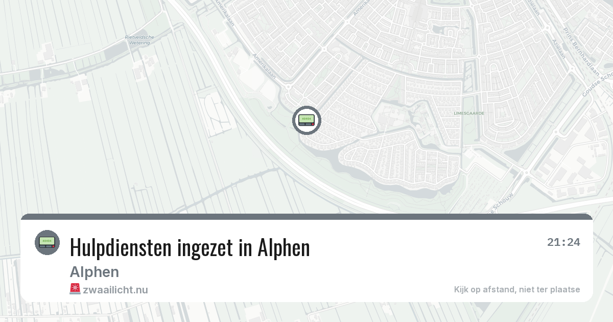 Hulpdiensten ingezet in Alphen — 20 jul 2026 | 🚨 Zwaailicht.nu