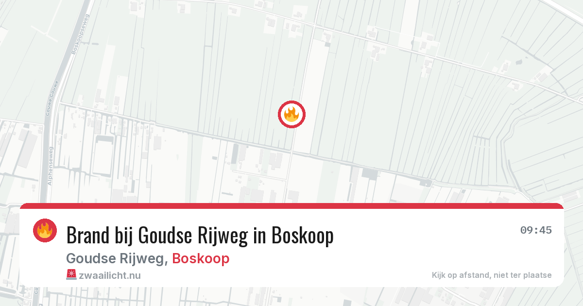 Brand bij Goudse Rijweg in Boskoop — 21 jul 2026