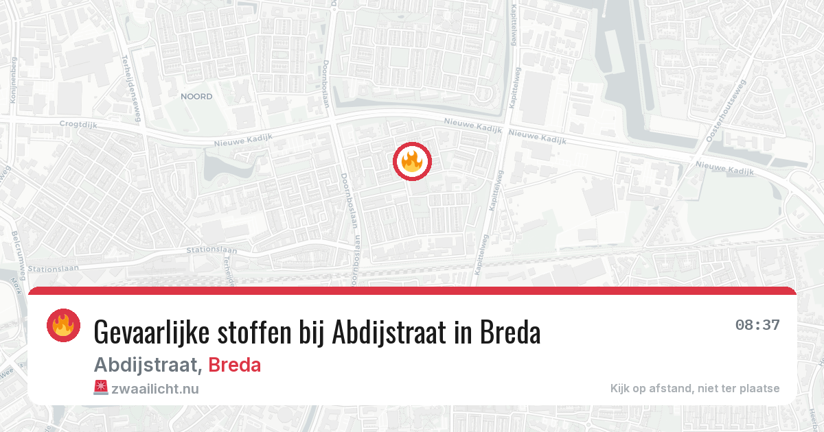 Gevaarlijke stoffen bij Abdijstraat in Breda — 21 apr 2026