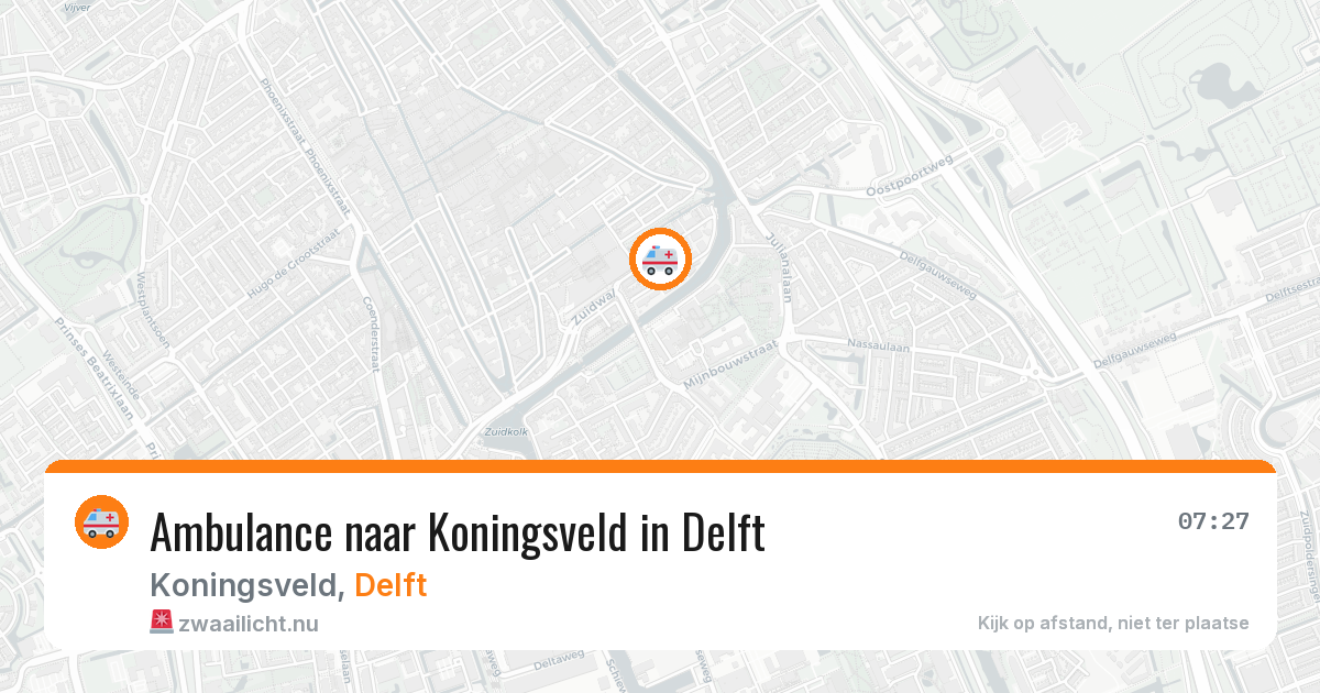 Ambulance naar Koningsveld in Delft — 23 mrt 2026