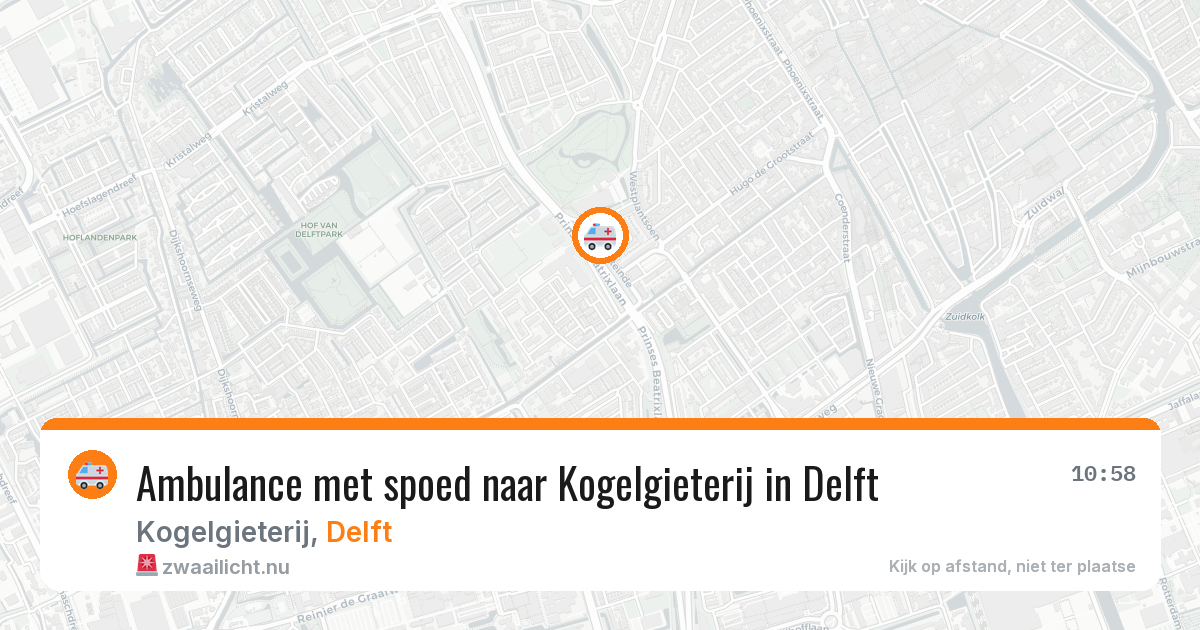Ambulance met spoed naar Kogelgieterij in Delft — 25 jan 2026