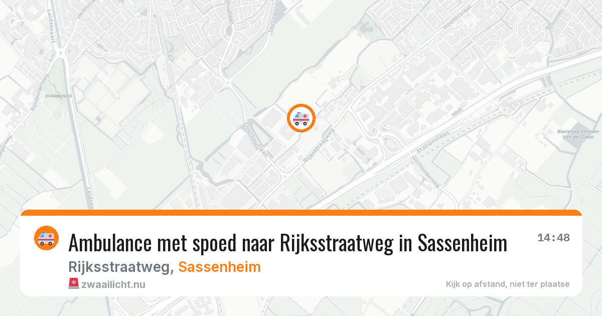 Ambulance met spoed naar Rijksstraatweg in Sassenheim — 8 jul 2026