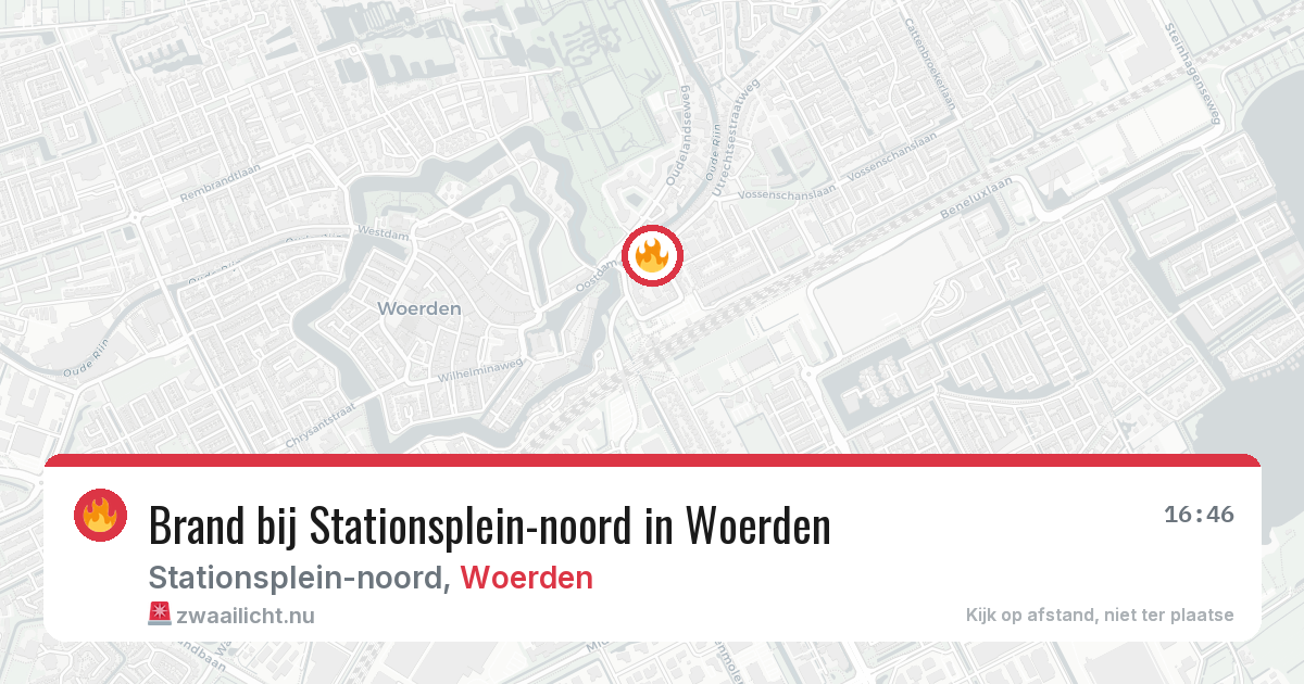Brand bij Stationsplein-noord in Woerden — 18 mrt 2026