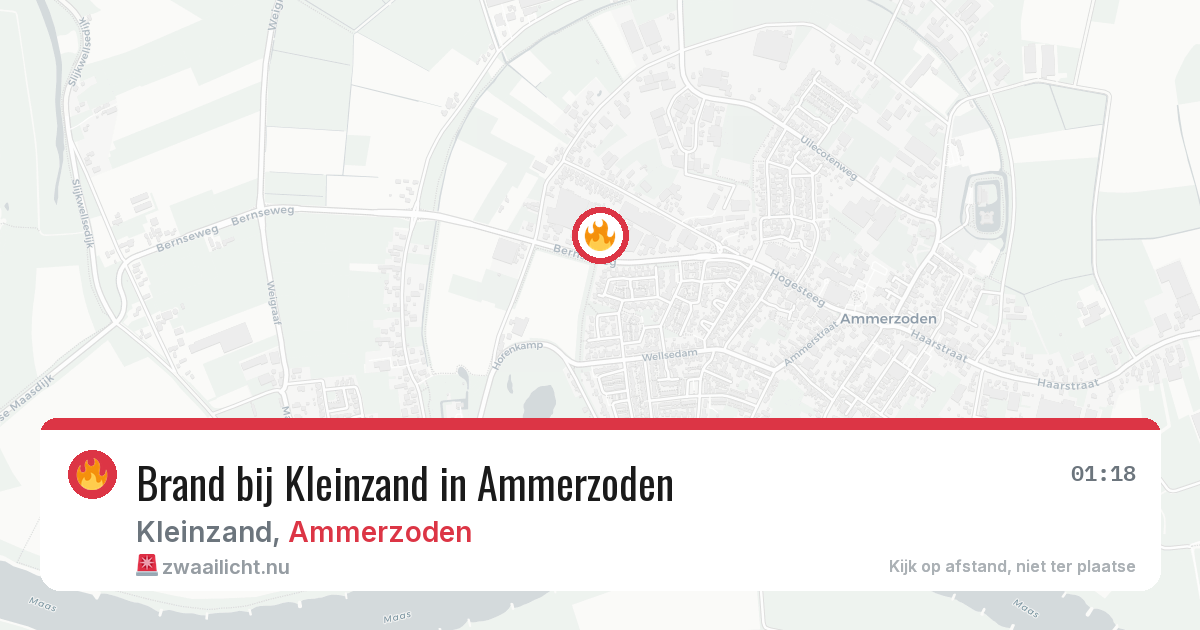 Brand bij Kleinzand in Ammerzoden — 26 mei 2026