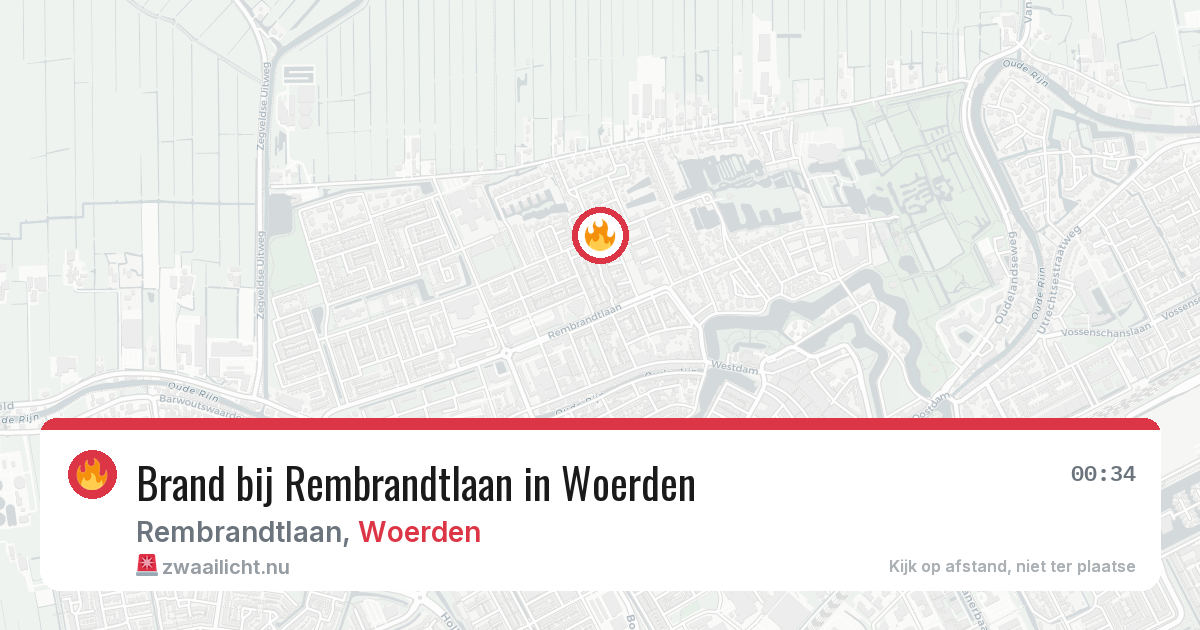 Brand bij Rembrandtlaan in Woerden — 24 mei 2026