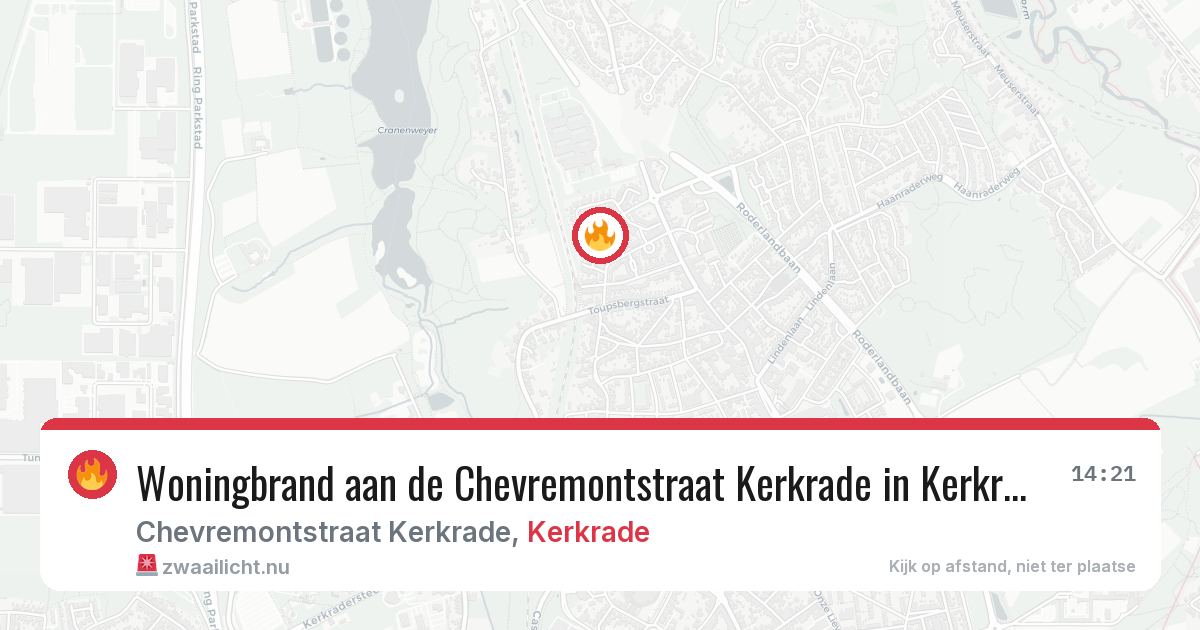 Woningbrand aan de Chevremontstraat Kerkrade in Kerkrade — 19 jul 2026