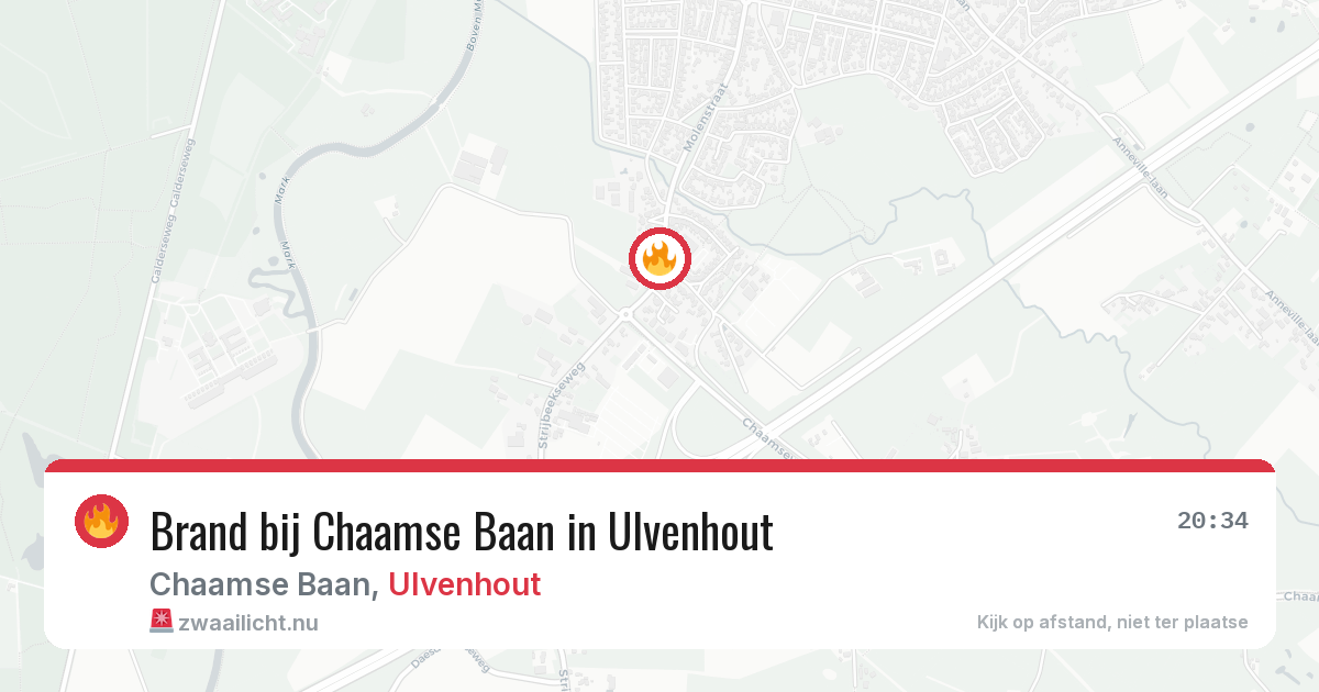 Brand bij Chaamse Baan in Ulvenhout — 6 mei 2026