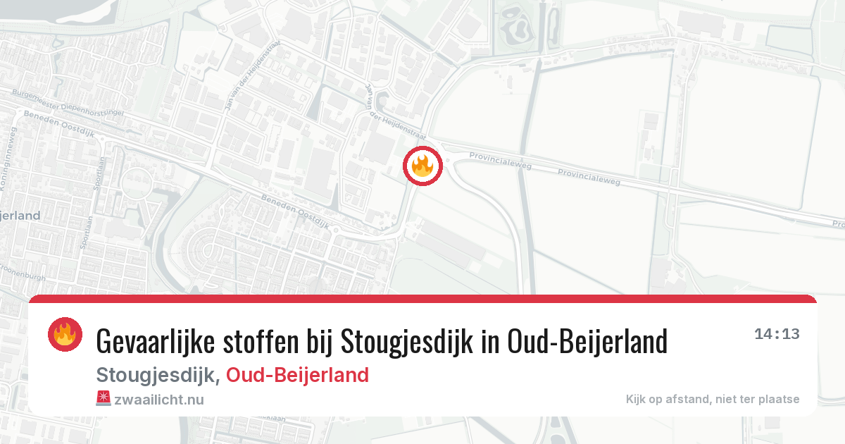 Gevaarlijke stoffen bij Stougjesdijk in Oud-Beijerland — 9 jun 2026