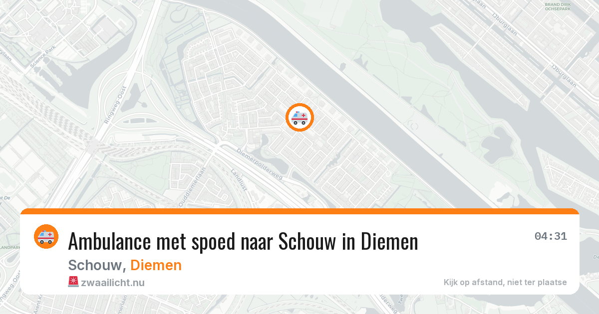 Ambulance met spoed naar Schouw in Diemen — 7 mei 2026