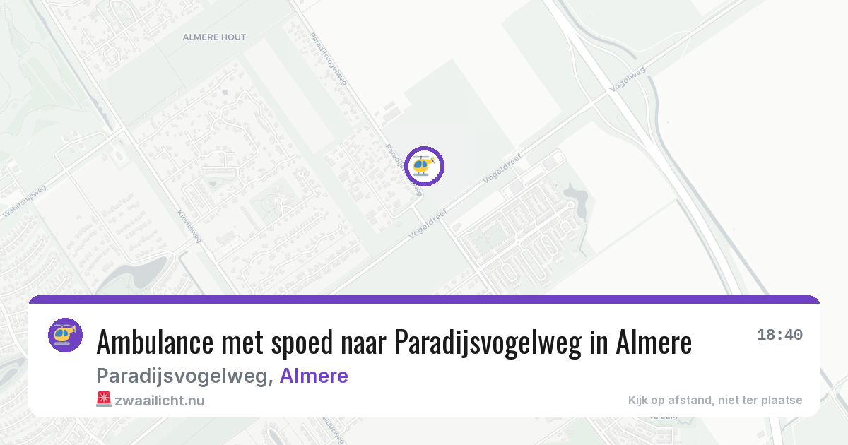 Ambulance met spoed naar Paradijsvogelweg in Almere — 2 jul 2026