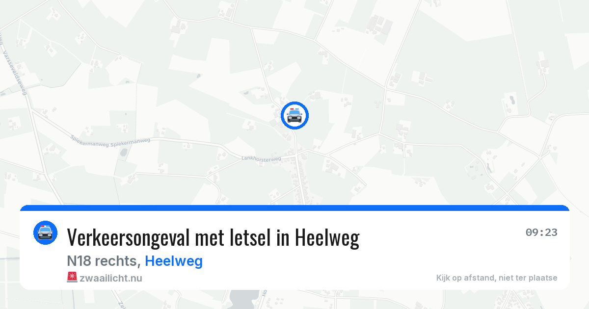 Verkeersongeval met letsel in Heelweg — 15 mei 2026