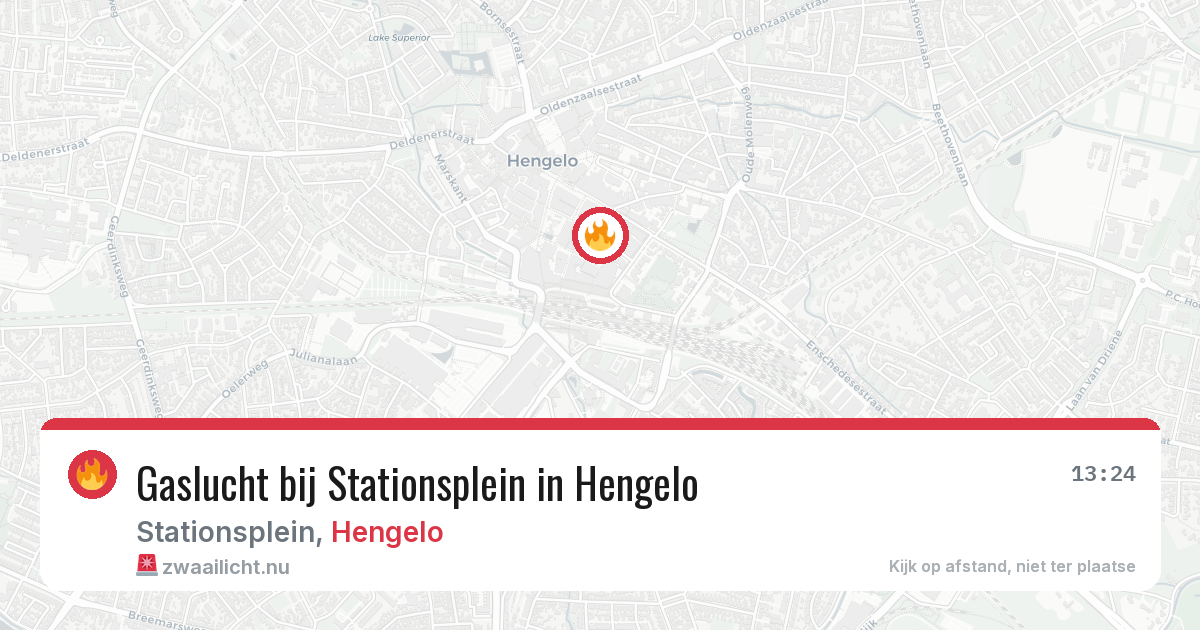 Gaslucht bij Stationsplein in Hengelo — 19 mei 2026