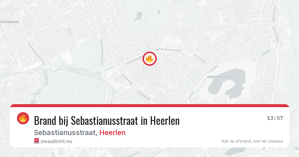 Brand bij Sebastianusstraat in Heerlen — 30 mrt 2026