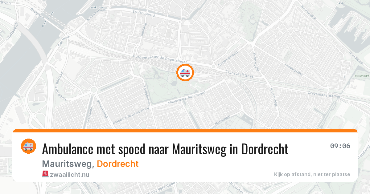 Ambulance met spoed naar Mauritsweg in Dordrecht — 14 jul 2026