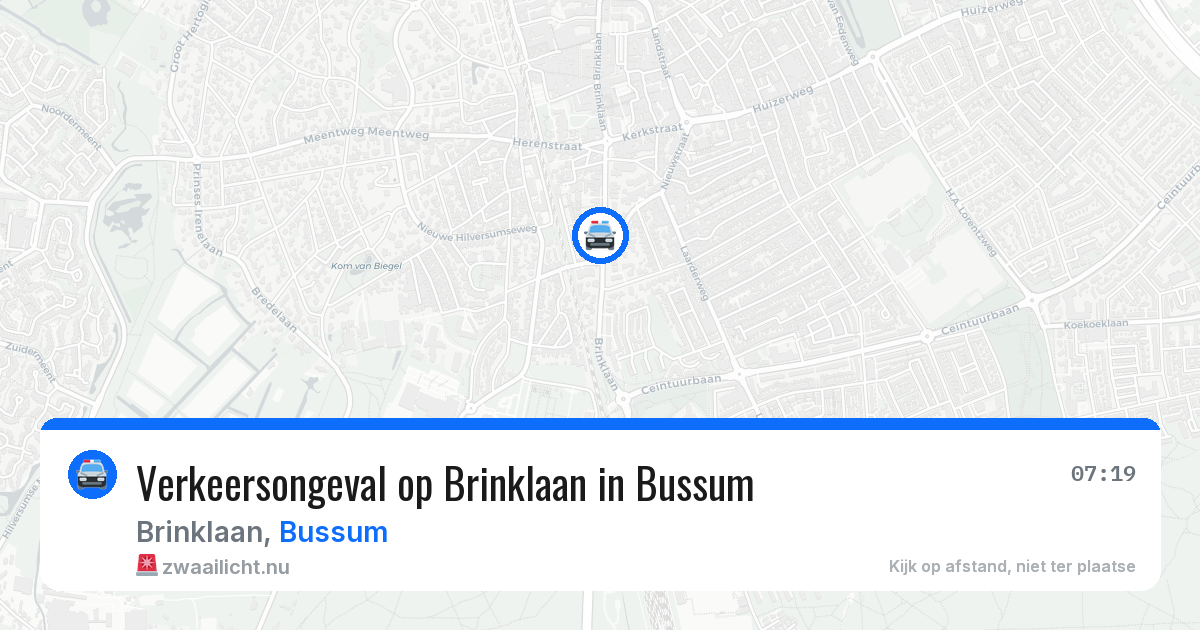 Verkeersongeval op Brinklaan in Bussum — 24 mrt 2026