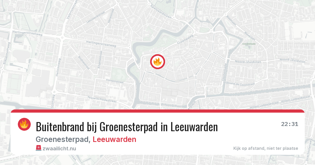 Buitenbrand bij Groenesterpad in Leeuwarden — 9 jul 2026