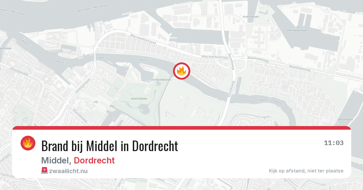 Brand bij Middel in Dordrecht — 10 jul 2026