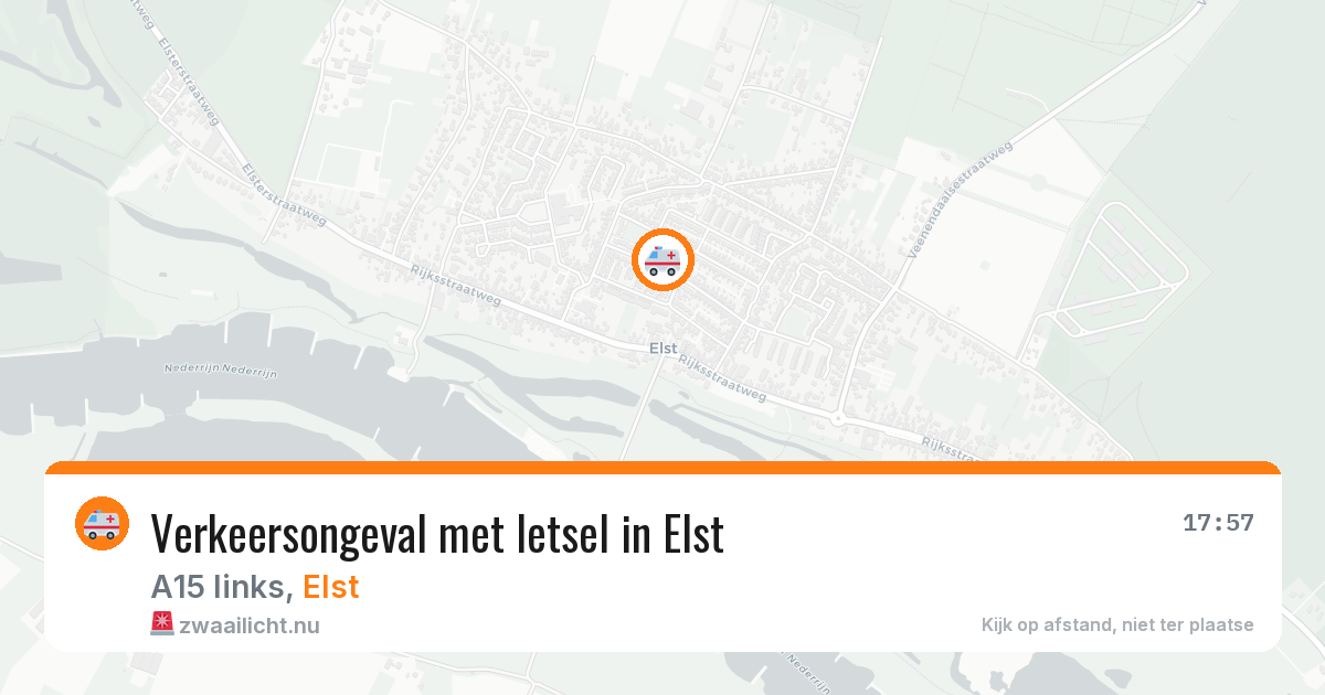 Verkeersongeval met letsel in Elst — 3 apr 2026
