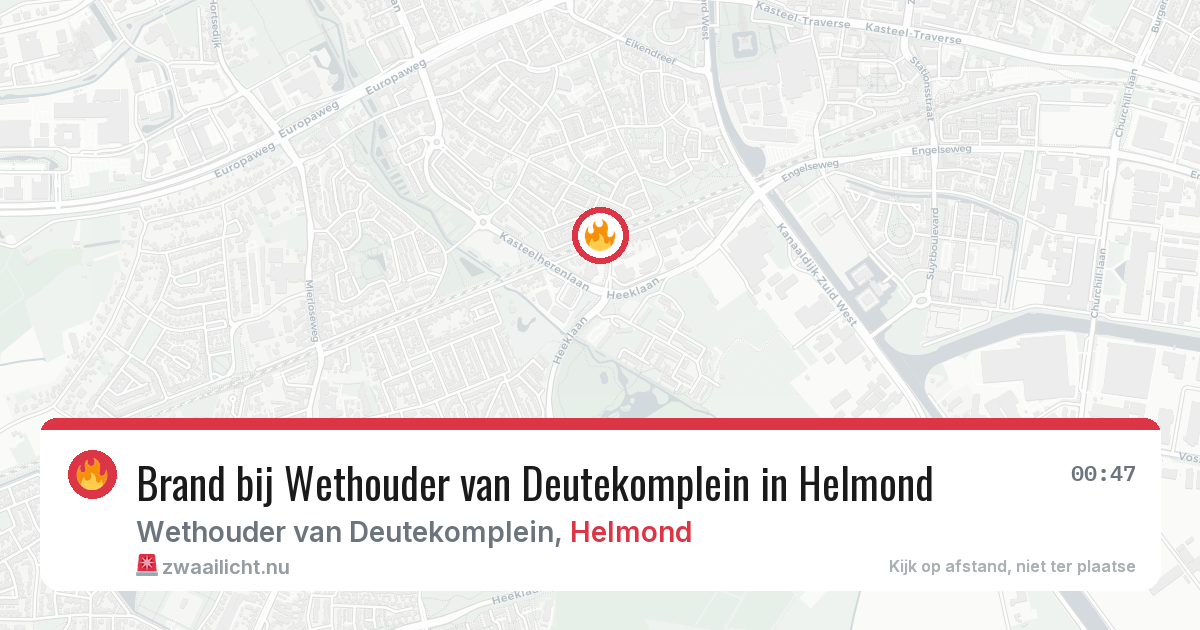 Brand bij Wethouder van Deutekomplein in Helmond — 1 jun 2026