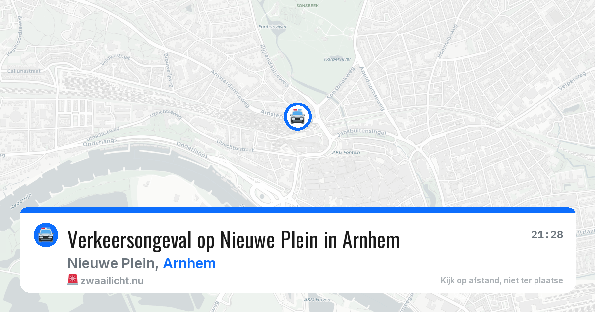 Verkeersongeval op Nieuwe Plein in Arnhem — 20 jul 2026