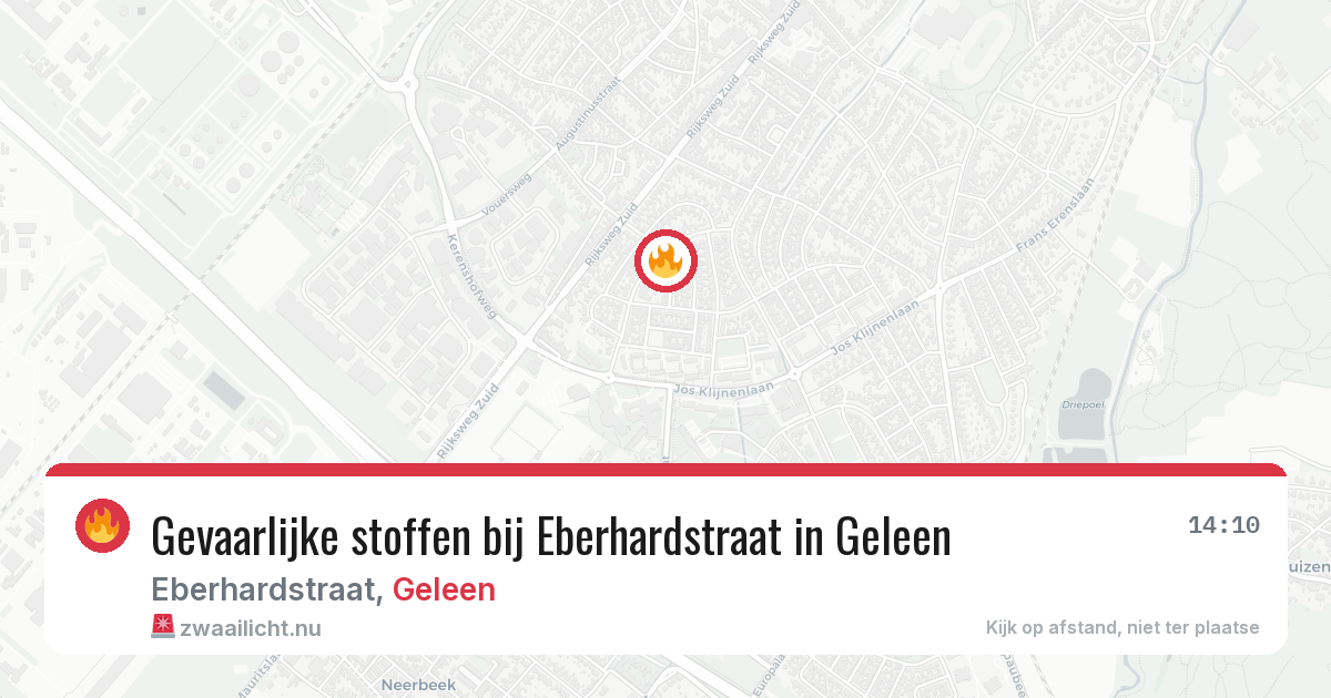 Gevaarlijke stoffen bij Eberhardstraat in Geleen — 14 mrt 2026