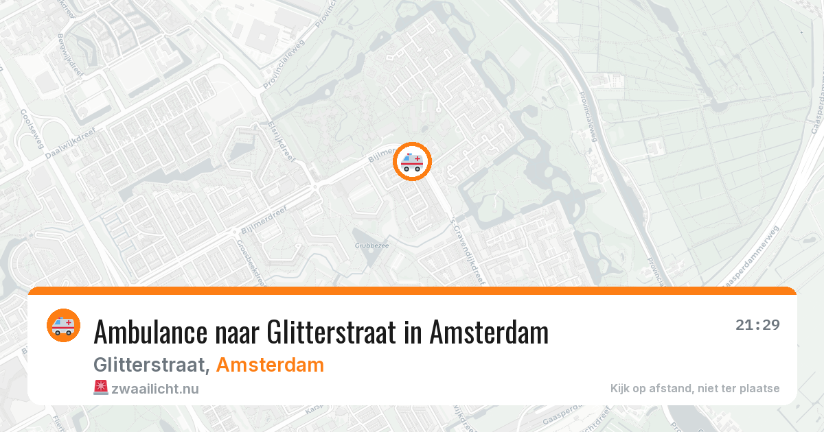 Ambulance naar Glitterstraat in Amsterdam — 21 jul 2026
