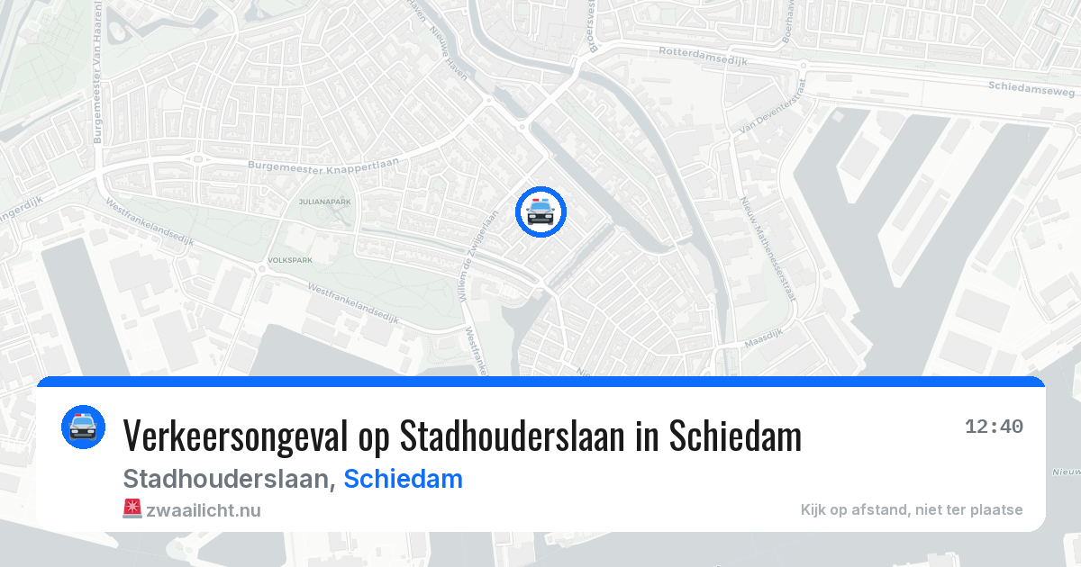 Verkeersongeval op Stadhouderslaan in Schiedam — 22 jul 2026