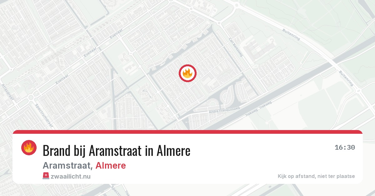 Brand bij Aramstraat in Almere — 28 mrt 2026