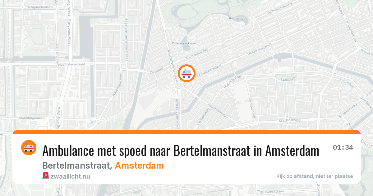 Ambulance met spoed naar Bertelmanstraat in Amsterdam — 23 jul 2026