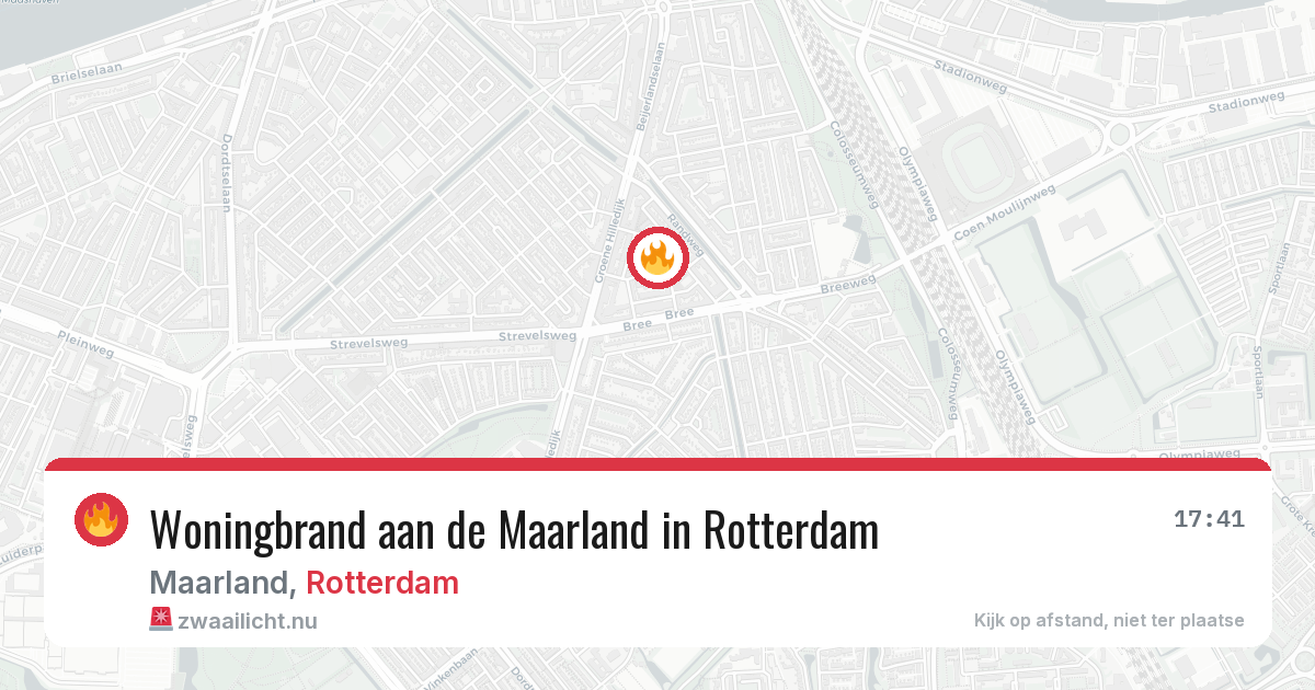 Woningbrand aan de Maarland in Rotterdam — 26 jul 2026